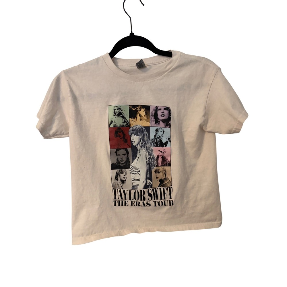 Taylor Swift The Eras Tour Graphic T-Shirt White Gildan Heavy Cotton Mens Small